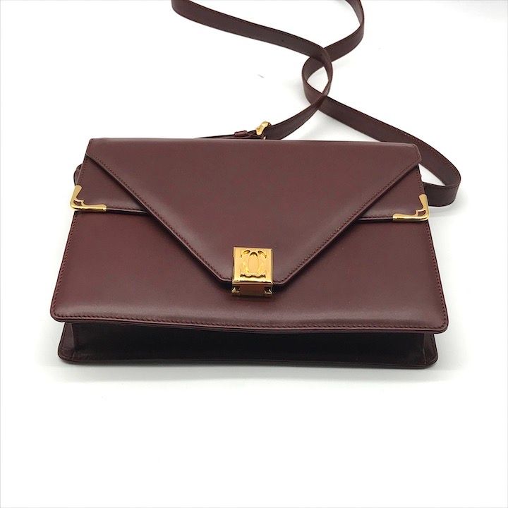 Cartier Must Line Vintage Leather Shoulder Bag Crossbody Gold