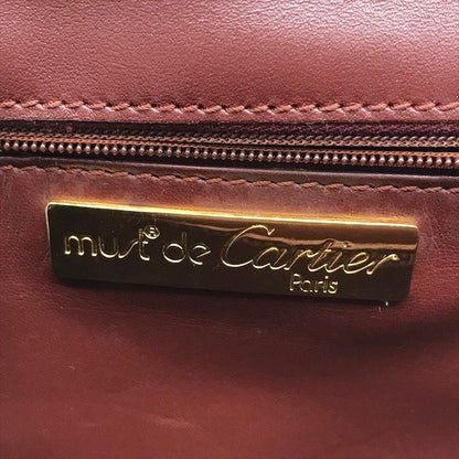 Cartier Must Line Vintage Leather Shoulder Bag Crossbody Gold
