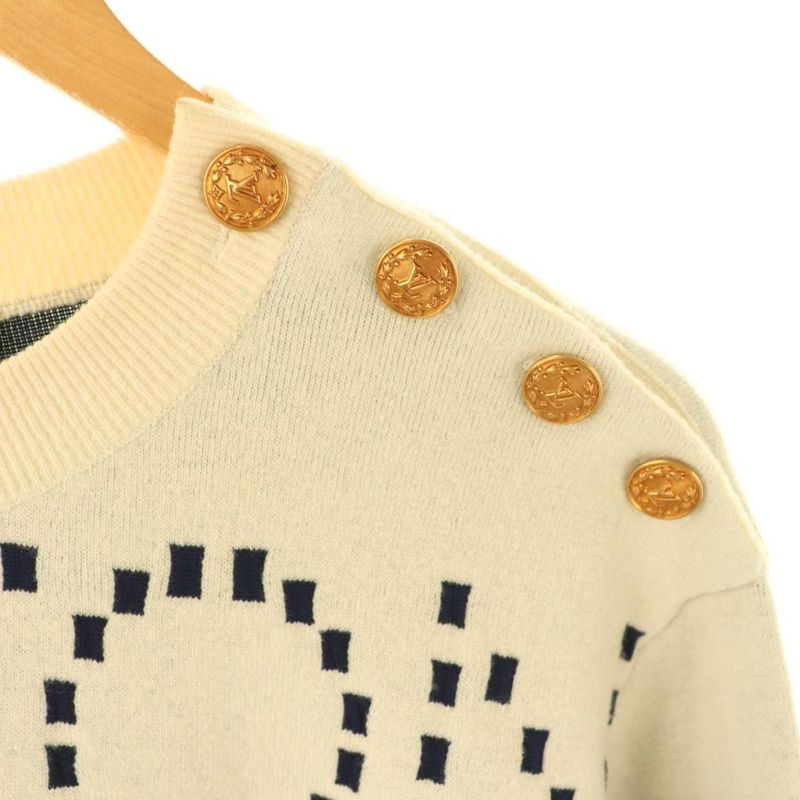 Louis Vuitton Signature Chunky Stripe Pullover Knit Sweater Long Sleeve XS