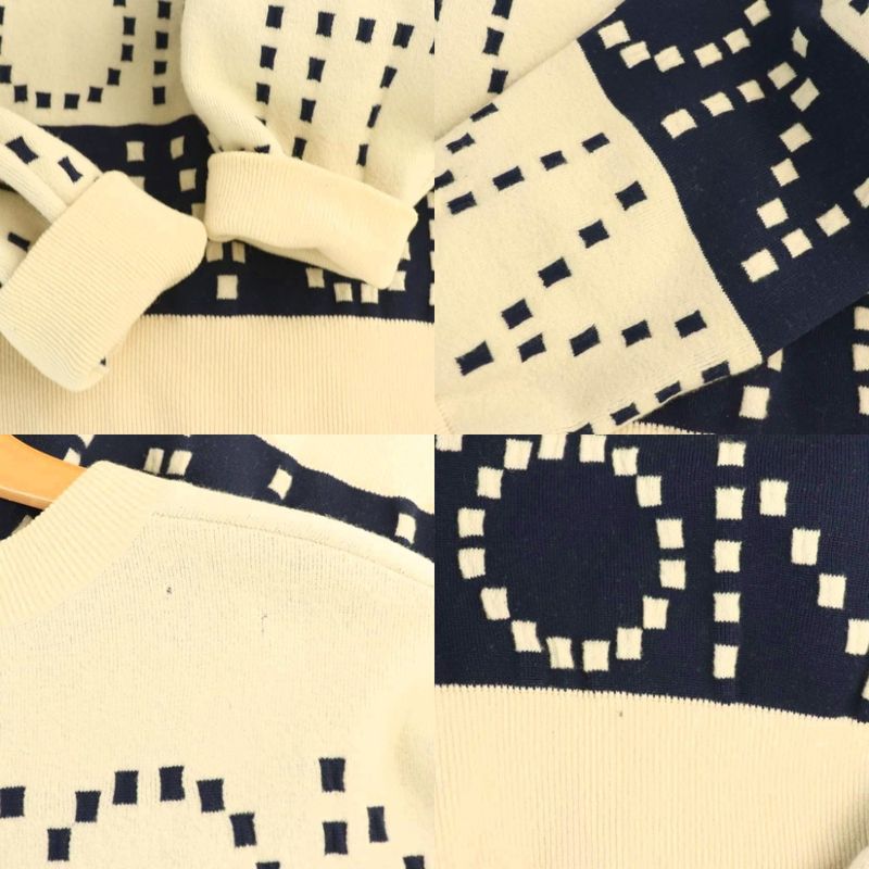 Louis Vuitton Signature Chunky Stripe Pullover Knit Sweater Long Sleeve XS