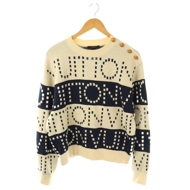 Louis Vuitton Signature Chunky Stripe Pullover Knit Sweater Long Sleeve XS