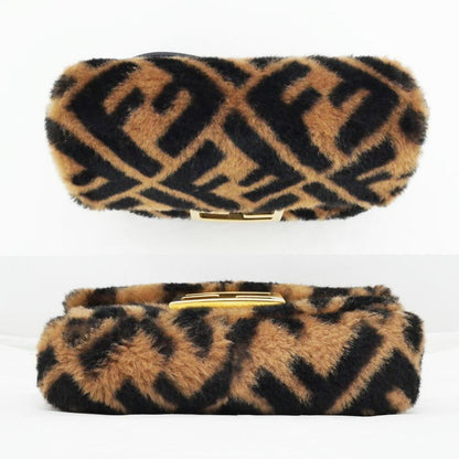 Fendi Mamma Bucket Mini Zucca Pattern Handbag Shoulder Bag Leather Fa-