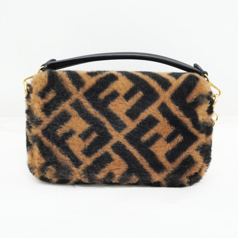 Fendi Mamma Bucket Mini Zucca Pattern Handbag Shoulder Bag Leather Fa-