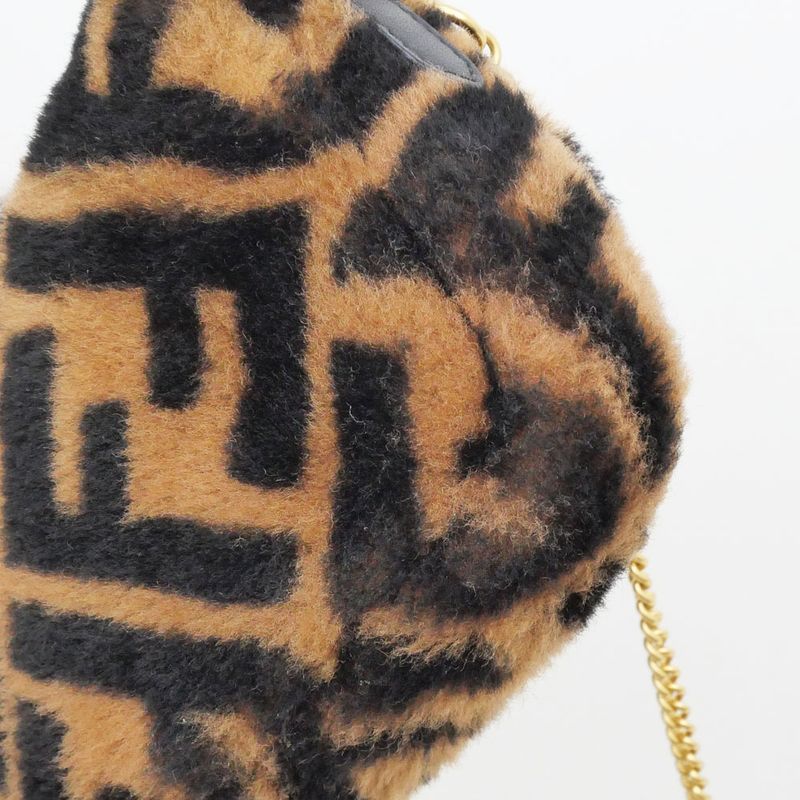 Fendi Mamma Bucket Mini Zucca Pattern Handbag Shoulder Bag Leather Fa-