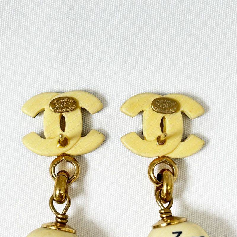 Chanel Cambon Wooden Earrings
