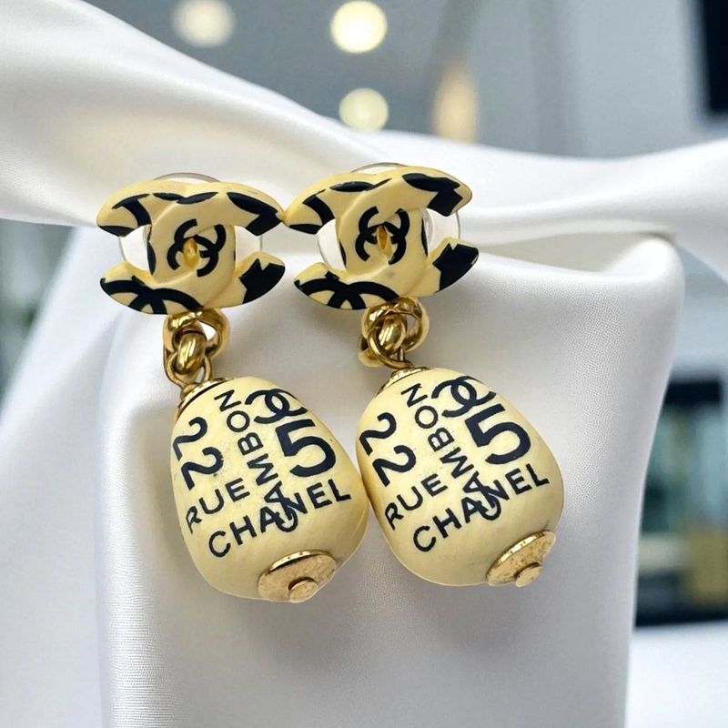 Chanel Cambon Wooden Earrings