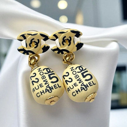 Chanel Cambon Wooden Earrings