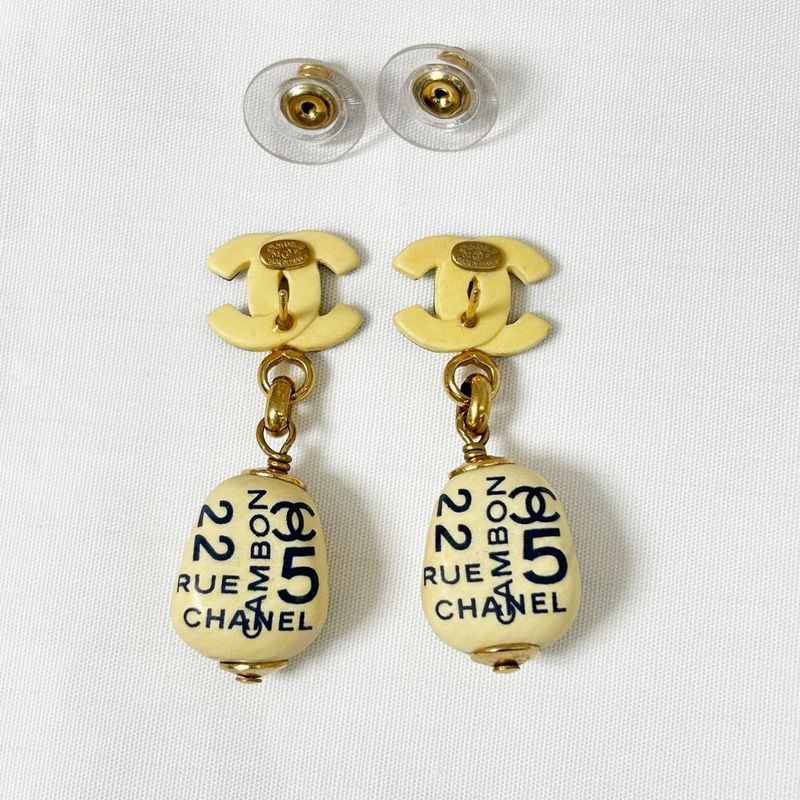 Chanel Cambon Wooden Earrings