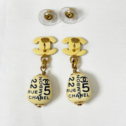 Chanel Cambon Wooden Earrings