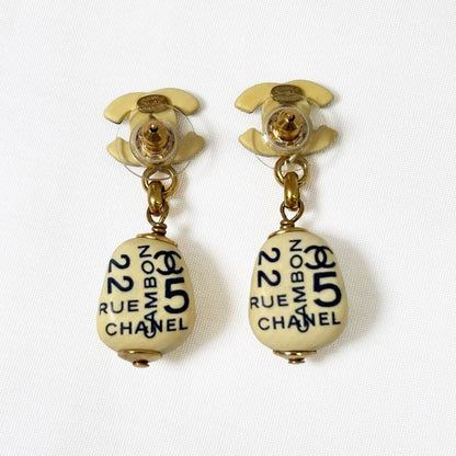 Chanel Cambon Wooden Earrings