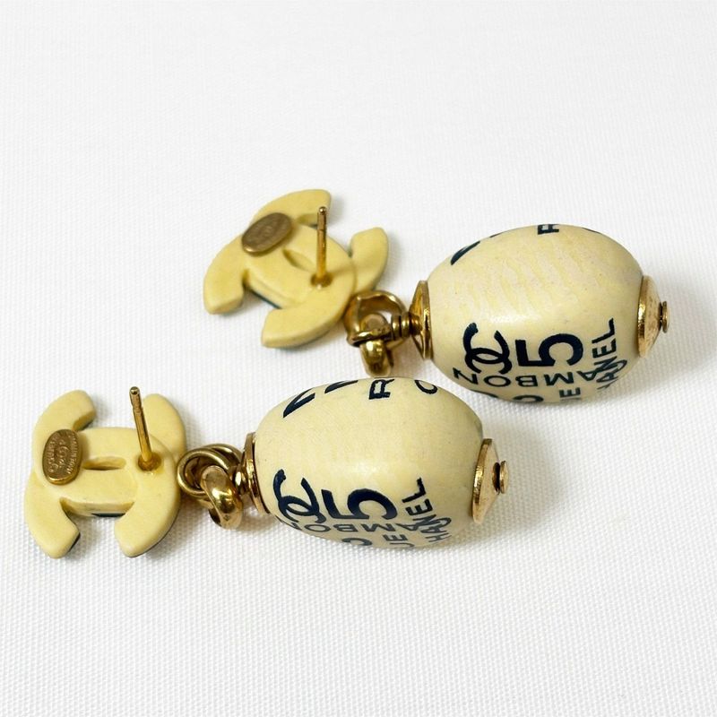 Chanel Cambon Wooden Earrings