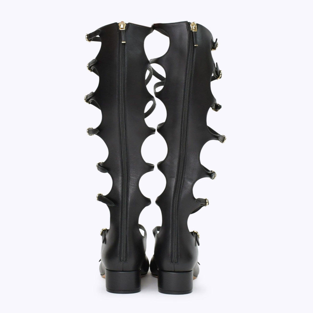 Dior Bondage Strap Long Boots Pumps Black — view 3