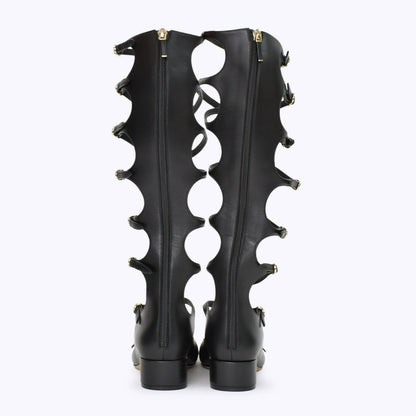 Dior Bondage Strap Long Boots Pumps Black — view 3
