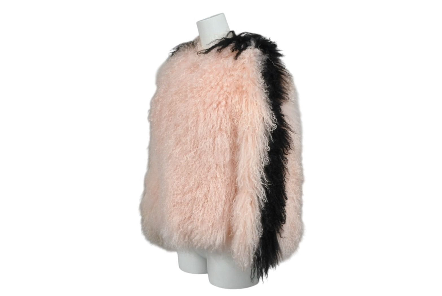 Fendi Fur Coat Lamb Silk Fur Pink Black — view 3
