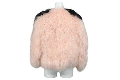 Fendi Fur Coat Lamb Silk Fur Pink Black — view 2
