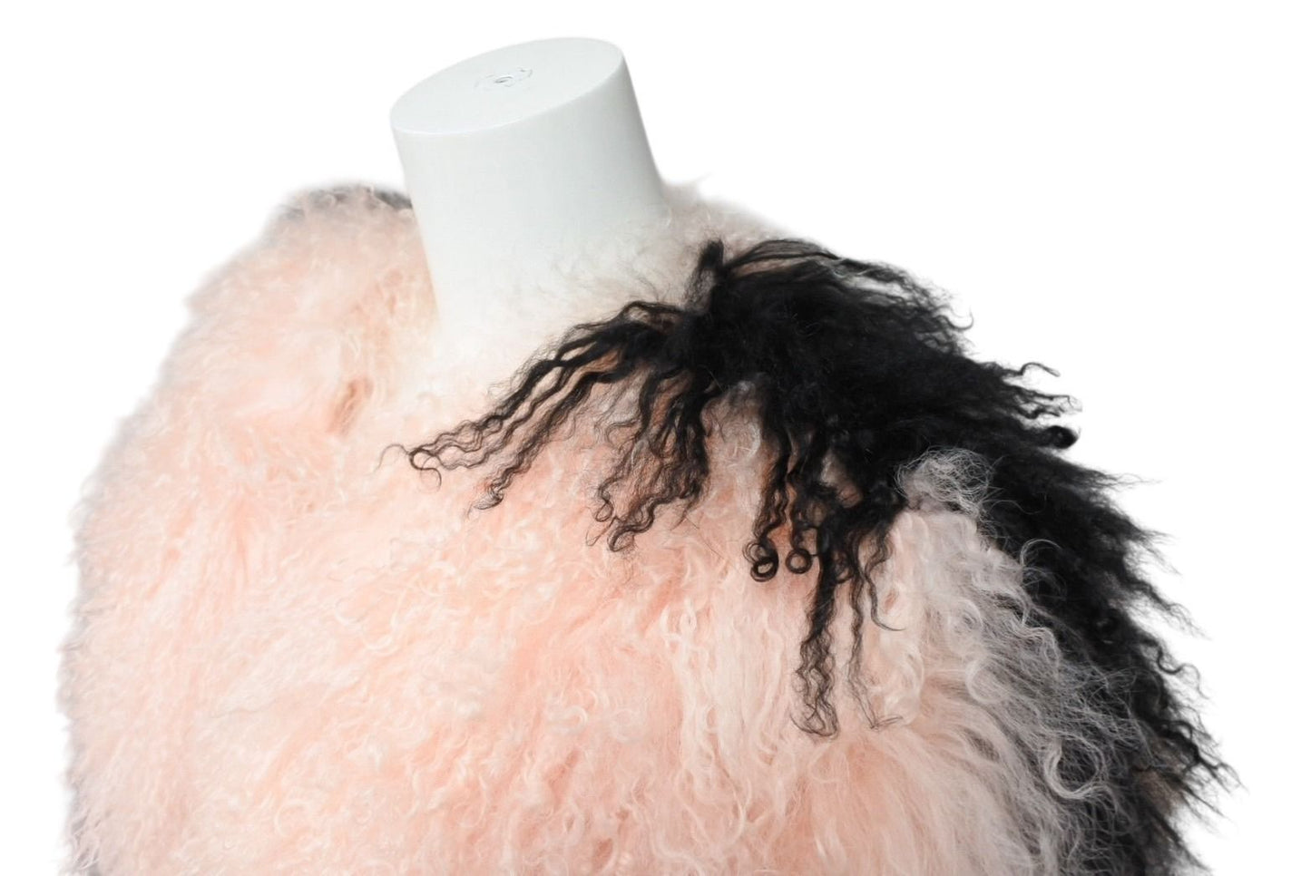Fendi Fur Coat Lamb Silk Fur Pink Black — view 5