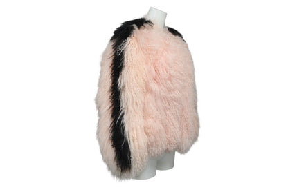 Fendi Fur Coat Lamb Silk Fur Pink Black — view 4