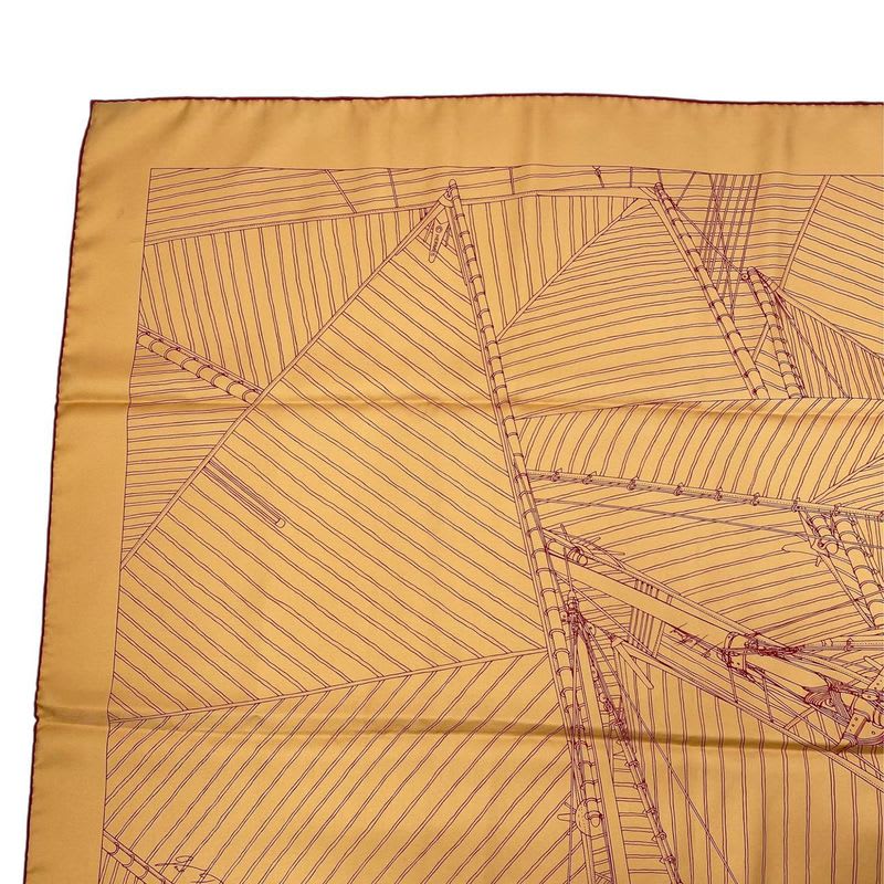 Hermes Carre 90 Tailwind Vent Portant Scarf Silk Orange