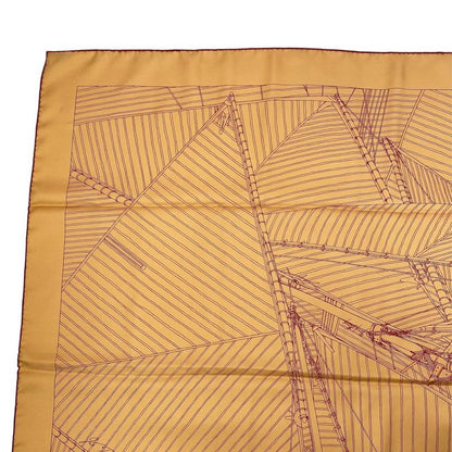 Hermes Carre 90 Tailwind Vent Portant Scarf Silk Orange