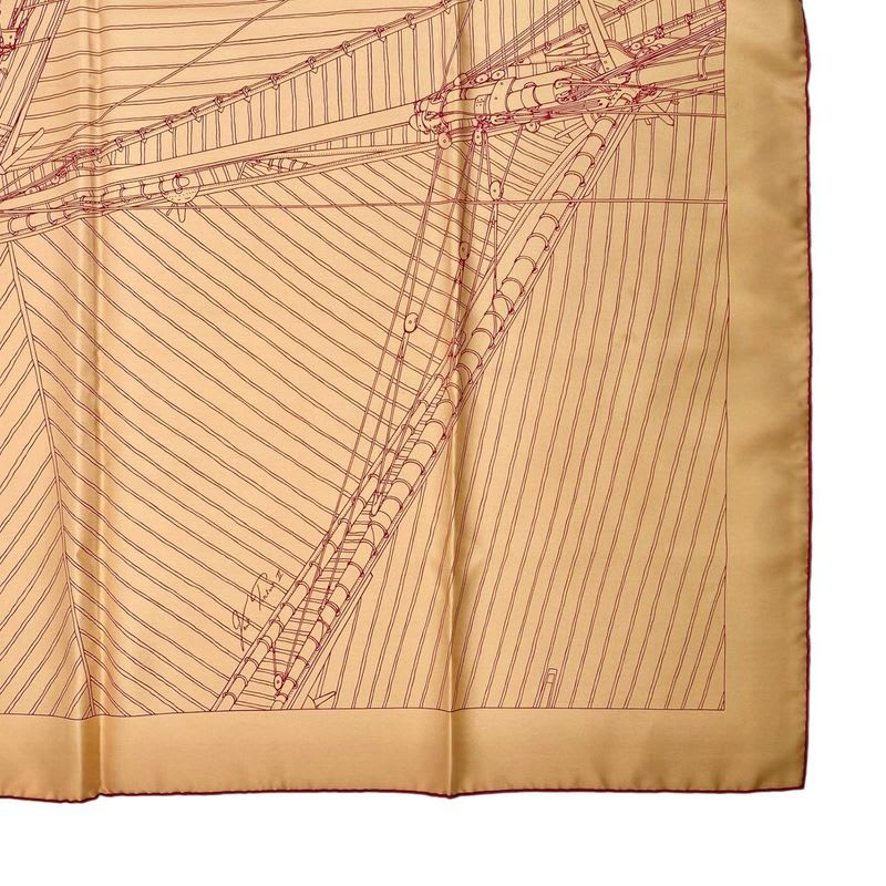 Hermes Carre 90 Tailwind Vent Portant Scarf Silk Orange