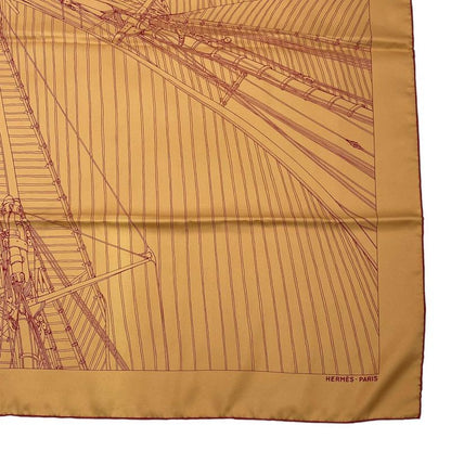 Hermes Carre 90 Tailwind Vent Portant Scarf Silk Orange