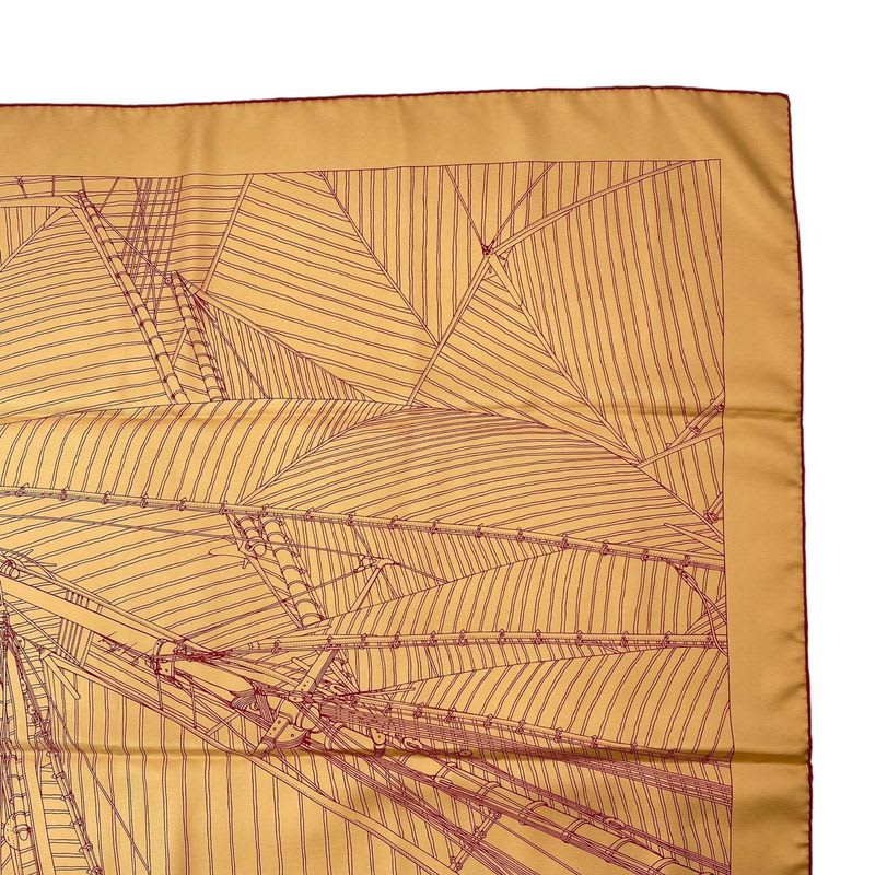 Hermes Carre 90 Tailwind Vent Portant Scarf Silk Orange