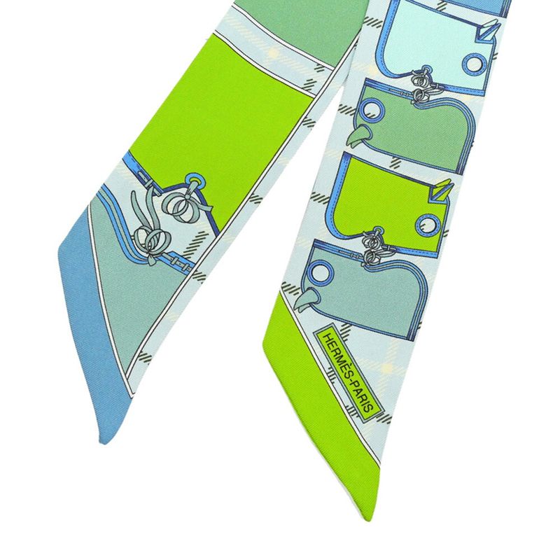 Hermes Twilly-kamaille Yellow Multicolor Silk Scarf Accessories
