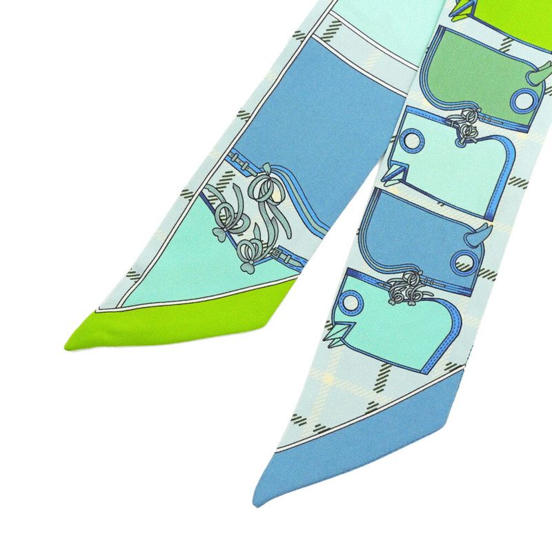 Hermes Twilly-kamaille Yellow Multicolor Silk Scarf Accessories