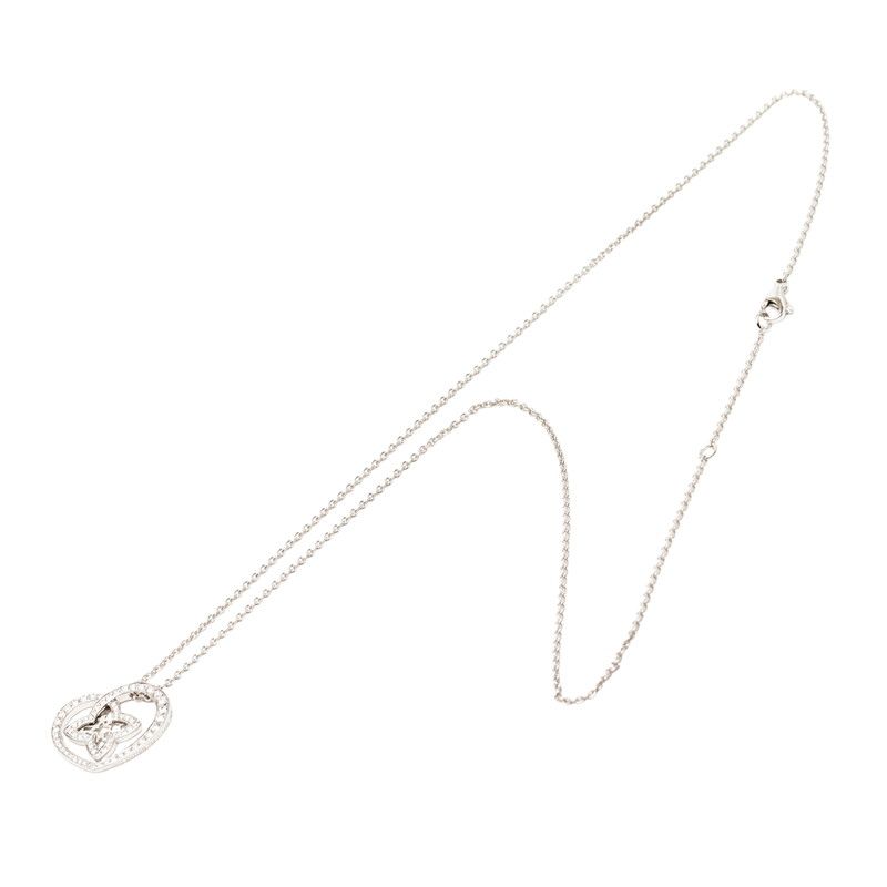Louis Vuitton Pendentif Cool PM Diamond Pendant Necklace Q93214 Silver 18k
