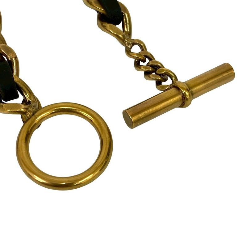 Chanel Chain Leather GP Bracelet Bangle