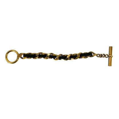 Chanel Chain Leather GP Bracelet Bangle