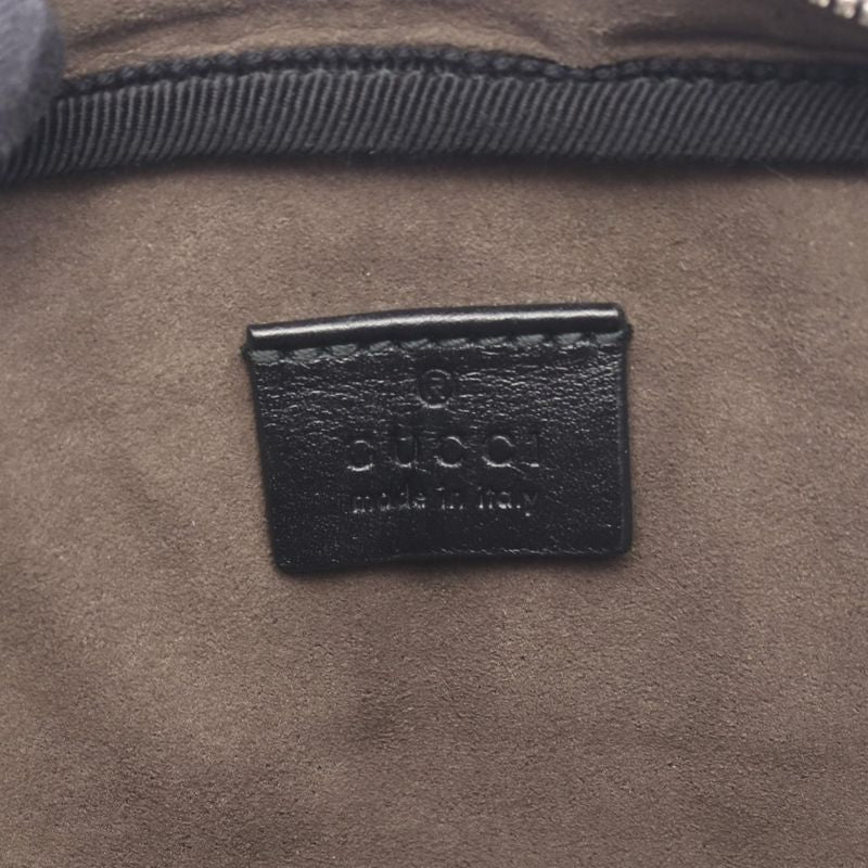 Gucci Waist Bag Guccissima Double Pouch Belt Bag 495450 Black Leather Guccissima