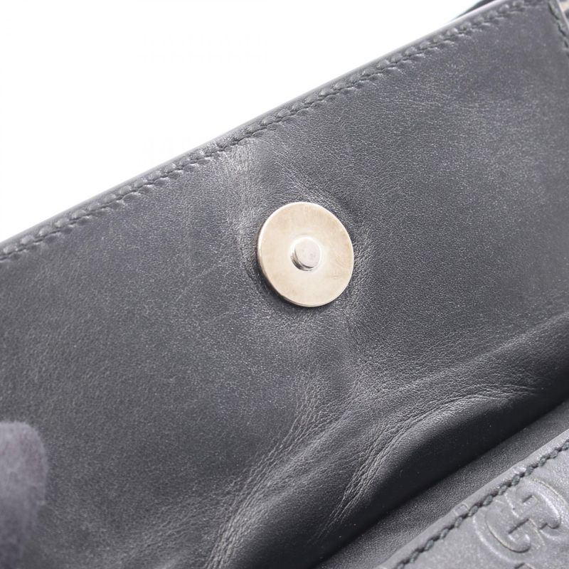 Gucci Waist Bag Guccissima Double Pouch Belt Bag 495450 Black Leather Guccissima