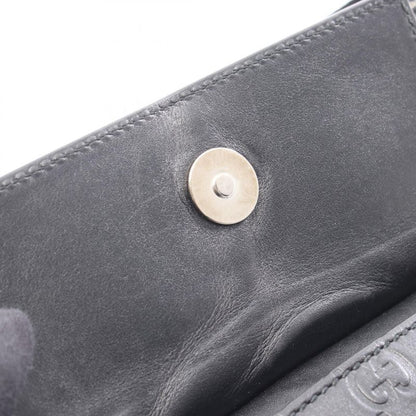 Gucci Waist Bag Guccissima Double Pouch Belt Bag 495450 Black Leather Guccissima