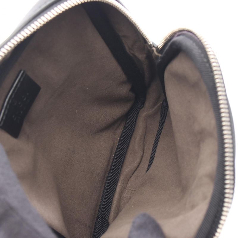 Gucci Waist Bag Guccissima Double Pouch Belt Bag 495450 Black Leather Guccissima