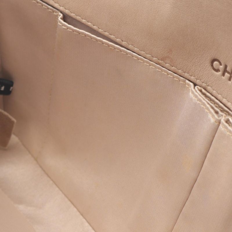 Chanel Shoulder Bag New Travel Line Chocolate Bar A15316 Beige Leather New