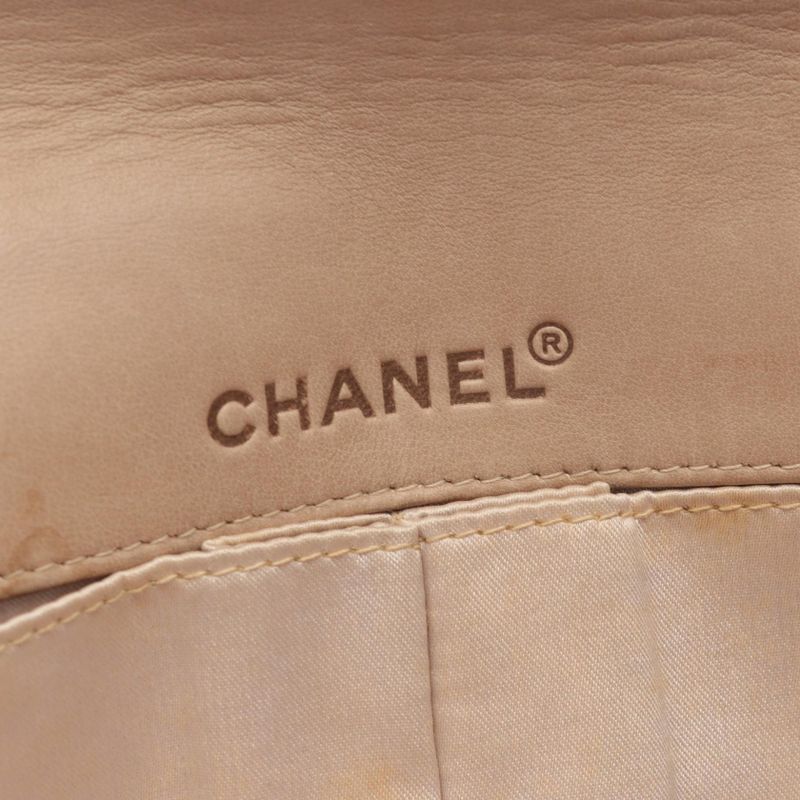 Chanel Shoulder Bag New Travel Line Chocolate Bar A15316 Beige Leather New