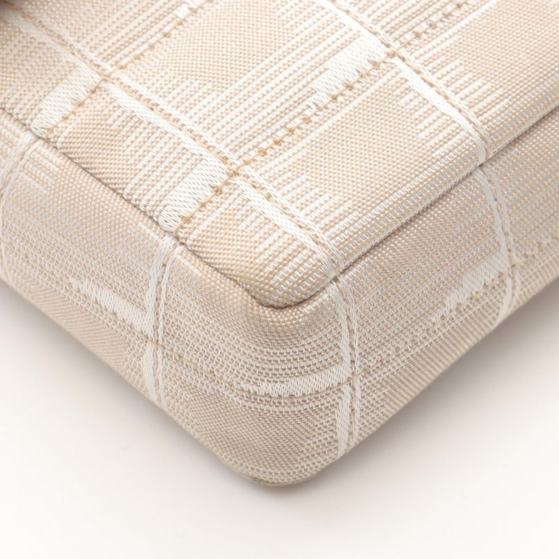 Chanel Shoulder Bag New Travel Line Chocolate Bar A15316 Beige Leather New