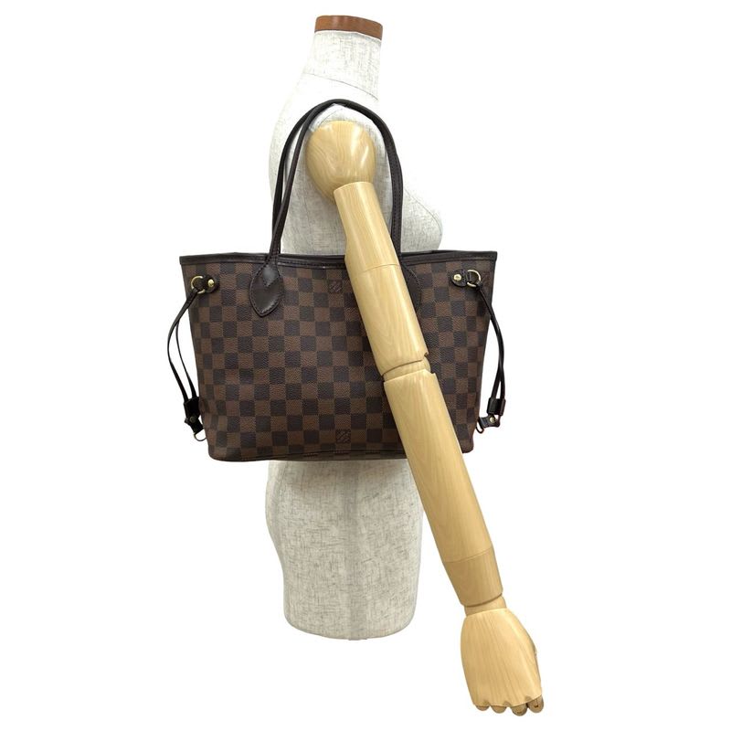 Louis Vuitton Neverfull PM Damier Leather Tote Bag Semi Shoulder Bag Handbag