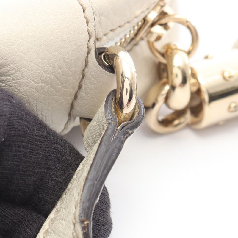 Gucci Shoulder Bag Soho Disco Bag Interlocking G 308364 White Leather Soho