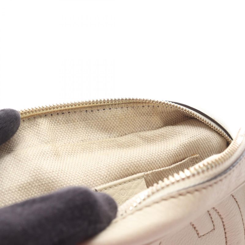 Gucci Shoulder Bag Soho Disco Bag Interlocking G 308364 White Leather Soho