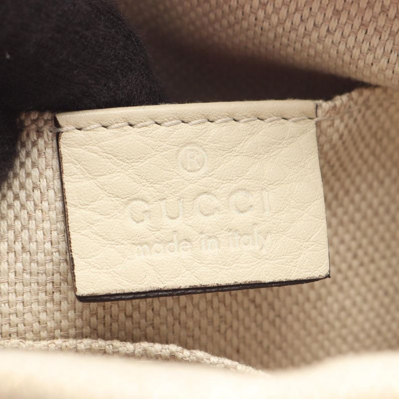 Gucci Shoulder Bag Soho Disco Bag Interlocking G 308364 White Leather Soho