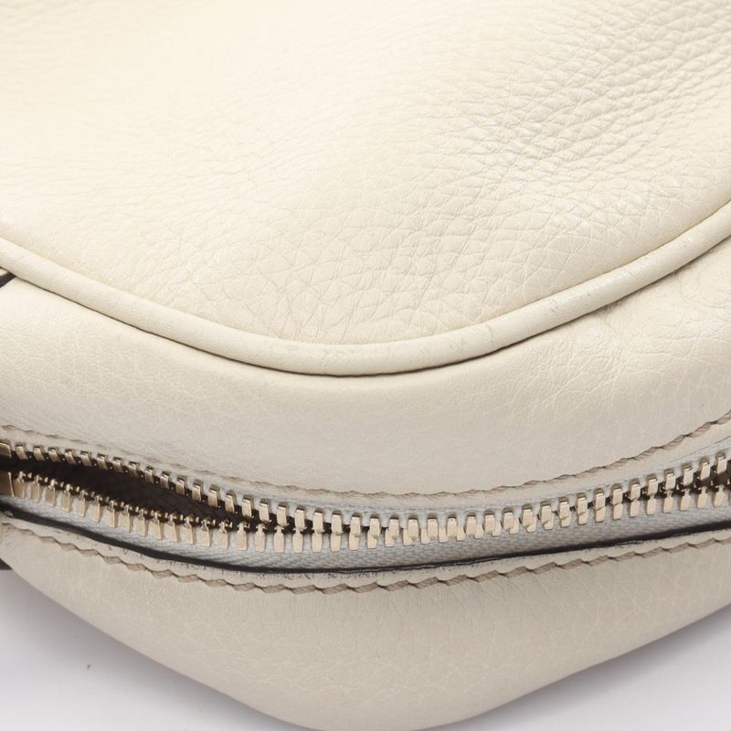 Gucci Shoulder Bag Soho Disco Bag Interlocking G 308364 White Leather Soho