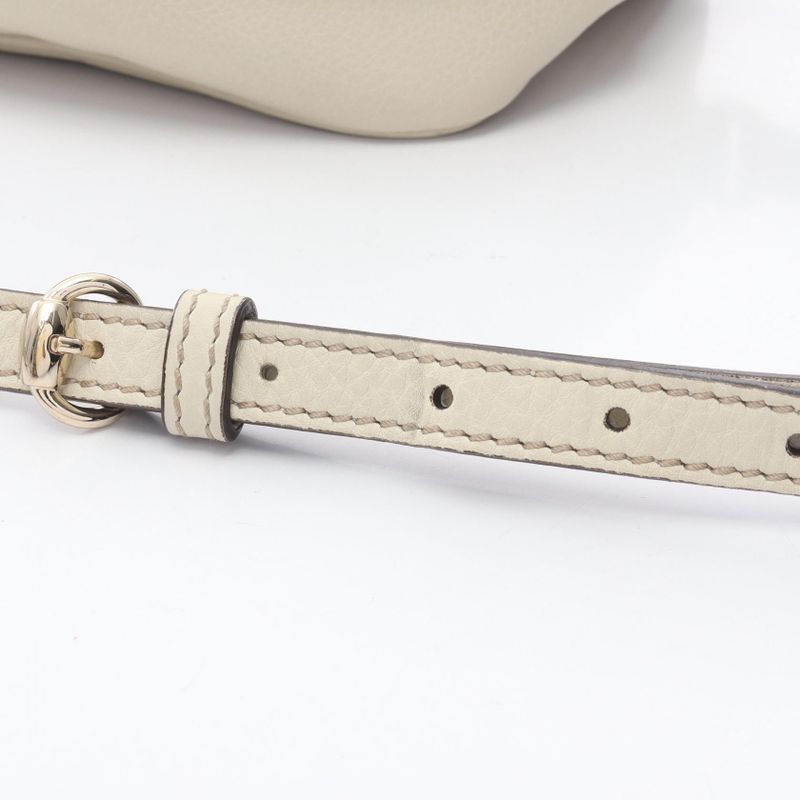 Gucci Shoulder Bag Soho Disco Bag Interlocking G 308364 White Leather Soho