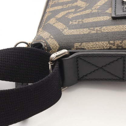 Gucci Shoulder Bag GG Kaleido Bee 471466 Black Beige PVC Coated Canvas Leather