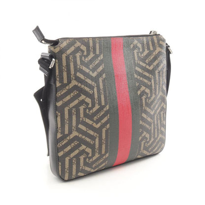 Gucci Shoulder Bag GG Kaleido Bee 471466 Black Beige PVC Coated Canvas Leather