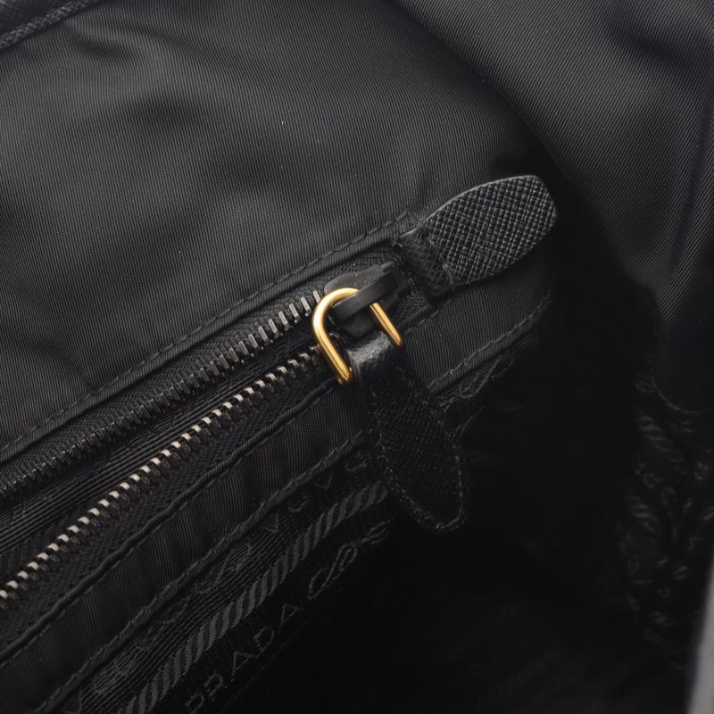 Prada Tote Bag Cahier Trompe L'oeil Black Green Red Nylon Saffiano Leather