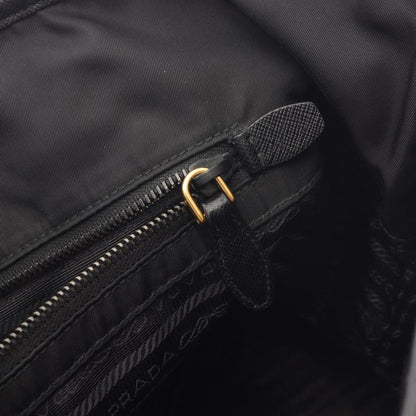 Prada Tote Bag Cahier Trompe L'oeil Black Green Red Nylon Saffiano Leather