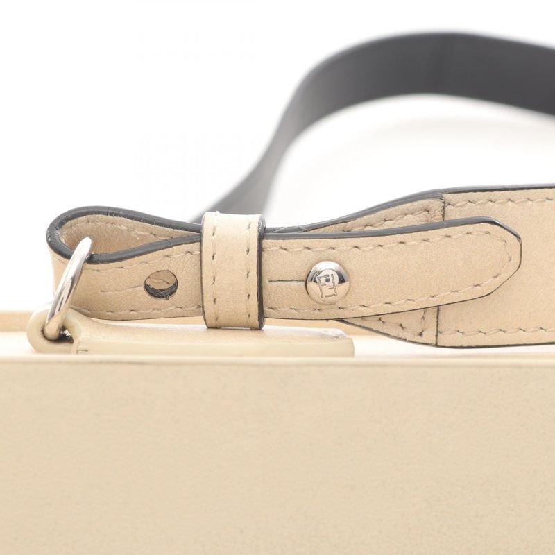 Fendi Shoulder Bag Box 7va519 Beige Leather Box Shoulder Unisex Used B