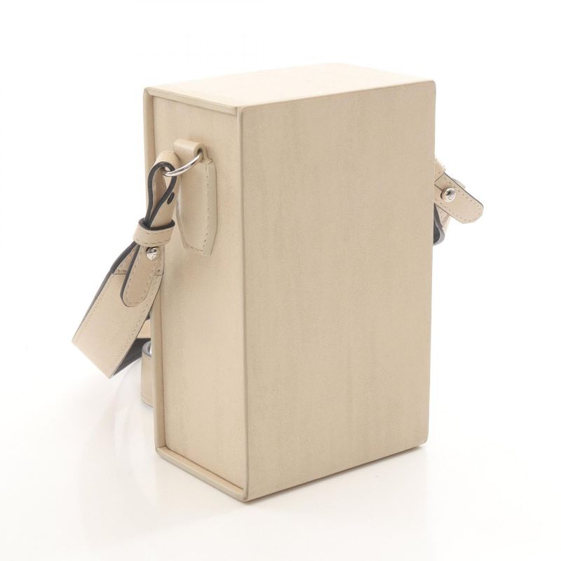Fendi Shoulder Bag Box 7va519 Beige Leather Box Shoulder Unisex Used B